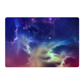 Магнитный плакат 3Х2 с принтом Космическое сияние в Петрозаводске, Полимерный материал с магнитным слоем | 6 деталей размером 9*9 см | арт | желтый | звёзды | зелёный | космос | красный | облако | оранжевый | синий | сияние | фиолетовый | яркие цвета