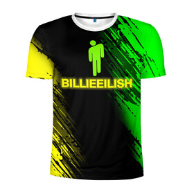Мужская футболка 3D спортивная с принтом BILLIE EILISH в Петрозаводске, 100% полиэстер с улучшенными характеристиками | приталенный силуэт, круглая горловина, широкие плечи, сужается к линии бедра | blohsh | ghoul | билли | билли айлиш