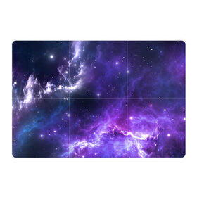 Магнитный плакат 3Х2 с принтом Космическое небо в Петрозаводске, Полимерный материал с магнитным слоем | 6 деталей размером 9*9 см | арт | белый | бирюзовый | звёзды | космос | облако | розовый | синий | сияние | тёмный | туманность | фиолетовый | яркие цвета