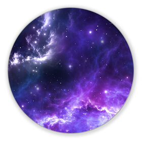 Коврик для мышки круглый с принтом Космическое небо в Петрозаводске, резина и полиэстер | круглая форма, изображение наносится на всю лицевую часть | арт | белый | бирюзовый | звёзды | космос | облако | розовый | синий | сияние | тёмный | туманность | фиолетовый | яркие цвета