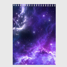 Скетчбук с принтом Космическое небо в Петрозаводске, 100% бумага
 | 48 листов, плотность листов — 100 г/м2, плотность картонной обложки — 250 г/м2. Листы скреплены сверху удобной пружинной спиралью | арт | белый | бирюзовый | звёзды | космос | облако | розовый | синий | сияние | тёмный | туманность | фиолетовый | яркие цвета