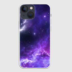Чехол для iPhone 13 mini с принтом Космическое небо в Петрозаводске,  |  | Тематика изображения на принте: арт | белый | бирюзовый | звёзды | космос | облако | розовый | синий | сияние | тёмный | туманность | фиолетовый | яркие цвета