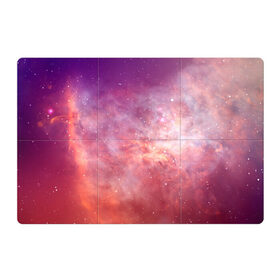 Магнитный плакат 3Х2 с принтом Космическое небо в Петрозаводске, Полимерный материал с магнитным слоем | 6 деталей размером 9*9 см | арт | желтый | звёзды | космос | облако | оранжевый | розовый | сияние | туманность | фиолетовый | яркие цвета