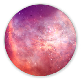 Коврик для мышки круглый с принтом Космическое небо в Петрозаводске, резина и полиэстер | круглая форма, изображение наносится на всю лицевую часть | арт | желтый | звёзды | космос | облако | оранжевый | розовый | сияние | туманность | фиолетовый | яркие цвета