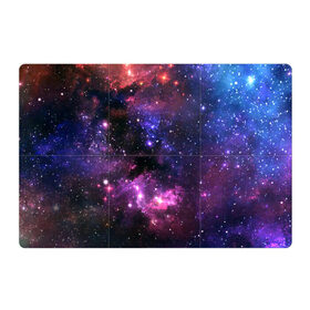 Магнитный плакат 3Х2 с принтом Космическое небо в Петрозаводске, Полимерный материал с магнитным слоем | 6 деталей размером 9*9 см | арт | звёзды | космос | красный | облако | розовый | синий | сияние | темный | туманность | фиолетовый | яркие цвета