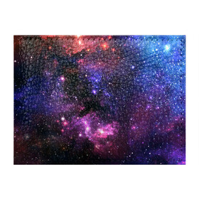 Обложка для студенческого билета с принтом Космическое небо в Петрозаводске, натуральная кожа | Размер: 11*8 см; Печать на всей внешней стороне | Тематика изображения на принте: арт | звёзды | космос | красный | облако | розовый | синий | сияние | темный | туманность | фиолетовый | яркие цвета