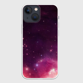 Чехол для iPhone 13 mini с принтом Космическая вспышка в Петрозаводске,  |  | арт | желтый | звёзды | космос | красный | облако | розовый | сияние | фиолетовый | яркие цвета