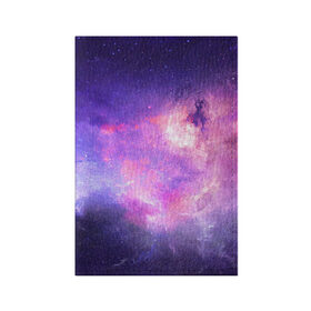 Обложка для паспорта матовая кожа с принтом Космические дали в Петрозаводске, натуральная матовая кожа | размер 19,3 х 13,7 см; прозрачные пластиковые крепления | Тематика изображения на принте: арт | звёзды | космос | красный | облако | розовый | синий | сияние | темный | туманность | фиолетовый | чёрный | яркие цвета