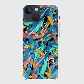 Чехол для iPhone 13 mini с принтом Яркие краски в Петрозаводске,  |  | brushstroke | lines | paint | живопись | импрессионизм | краски | линии | мазки | потерялся | экспрессионизм