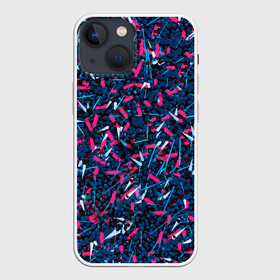 Чехол для iPhone 13 mini с принтом Кристаллы и линии в Петрозаводске,  |  | brushstroke | crystal | lines | paint | импрессионизм | краски | кристаллы | линии | мазки | потерялся | экспрессионизм