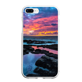 Чехол для iPhone 7Plus/8 Plus матовый с принтом Закат в Петрозаводске, Силикон | Область печати: задняя сторона чехла, без боковых панелей | вечер | вода | волна | волны | восход | горизонт | запад | капли | крабы | луна | море | небо | ночь | облака | океан | оранжевая | оранжевый | остров | пейзаж | пляж | радуга | ракушки | рассвет | синий