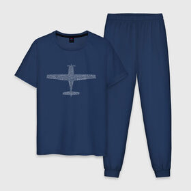 Мужская пижама хлопок с принтом Cirrus - авиационный алфавит в Петрозаводске, 100% хлопок | брюки и футболка прямого кроя, без карманов, на брюках мягкая резинка на поясе и по низу штанин
 | авиация | самолет | цирус