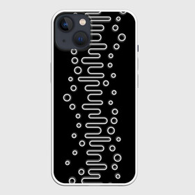 Чехол для iPhone 13 с принтом Волны ТЕСЛА(OKO) в Петрозаводске,  |  | oko | pattern | textures | абстракция | брызги | волна | геометрия | градиент | грязная | грязь | капли | кляксы | контраст | краска | круг | ливень | линия | масло | наука | неон | овал | око | паттерн | пиксели