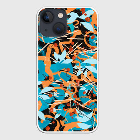 Чехол для iPhone 13 mini с принтом Яркие линии в Петрозаводске,  |  | brushstrokes | lines | paint | краски | линии | мазки | потерялся | узор