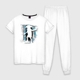 Женская пижама хлопок с принтом Dobby в Петрозаводске, 100% хлопок | брюки и футболка прямого кроя, без карманов, на брюках мягкая резинка на поясе и по низу штанин | dobby | harry potter | vdosadir | гарри поттер | джоан роулинг | добби