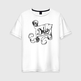 Женская футболка хлопок Oversize с принтом Dobby в Петрозаводске, 100% хлопок | свободный крой, круглый ворот, спущенный рукав, длина до линии бедер
 | dobby | harry potter | vdosadir | гарри поттер | джоан роулинг | добби