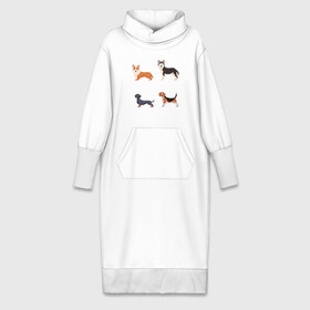 Платье удлиненное хлопок с принтом корги хаски такса бигль белый в Петрозаводске,  |  | бигль | корги | песокафе | собаки | такса | хаски