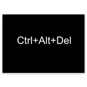 Поздравительная открытка с принтом ctrl+alt+del в Петрозаводске, 100% бумага | плотность бумаги 280 г/м2, матовая, на обратной стороне линовка и место для марки
 | Тематика изображения на принте: 