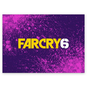 Поздравительная открытка с принтом FAR CRY 6 / ФАР КРАЙ 6 в Петрозаводске, 100% бумага | плотность бумаги 280 г/м2, матовая, на обратной стороне линовка и место для марки
 | cry | dawn | far | far cry 6 | farcry | farcry 6 | farcry6 | game | games | logo | new | primal | six | антон | дэни | игра | игры | кастильо | край | лого | логотип | рохас | символ | символы | фар | фар край 6 | фаркрай | фаркрай 6 | фаркрай6