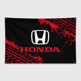 Флаг-баннер с принтом HONDA / ХОНДА в Петрозаводске, 100% полиэстер | размер 67 х 109 см, плотность ткани — 95 г/м2; по краям флага есть четыре люверса для крепления | accord | auto | civic | crv | honda | jylf | logo | moto | motors | racing | sport | авто | автомобиль | аккорд | гонки | гоночный | лого | логотип | логотипы | марка | мото | моторс | мотоцикл | рщтвф | серия | символ | символы | спорт