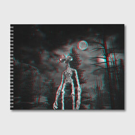 Альбом для рисования с принтом Siren Head Horror в Петрозаводске, 100% бумага
 | матовая бумага, плотность 200 мг. | glitch | glitch siren head | rgb | siren head | sirena | глитч | глич | ретро | сирейноголовый | сирена | сиреноголовый