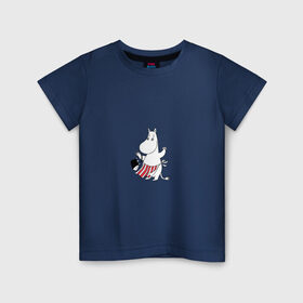 Детская футболка хлопок с принтом Муми-мама в Петрозаводске, 100% хлопок | круглый вырез горловины, полуприлегающий силуэт, длина до линии бедер | moomins | муми мама | муми тролли