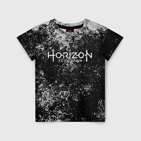 Детская футболка 3D с принтом HORIZON ZERO DAWN (S) в Петрозаводске, 100% гипоаллергенный полиэфир | прямой крой, круглый вырез горловины, длина до линии бедер, чуть спущенное плечо, ткань немного тянется | aloy | antasy girl | art | artwork | digital art | fantasy | horizon | horizon: zero dawn | landscape | tallneck | warrior fantasy | weapon | zero dawn