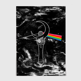 Постер с принтом Dark Side of the Moon Stick в Петрозаводске, 100% бумага
 | бумага, плотность 150 мг. Матовая, но за счет высокого коэффициента гладкости имеет небольшой блеск и дает на свету блики, но в отличии от глянцевой бумаги не покрыта лаком | anime | japan | manga | pink floyd | sailor moon | аниме | девочка | девушка | луна | лунная призма | манга | сейлор мун | сэйлор мун | япония