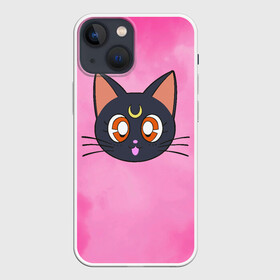 Чехол для iPhone 13 mini с принтом КИСА ЛУНА в Петрозаводске,  |  | anime | japan | manga | sailor moon | аниме | девочка | девушка | киса. кот | луна | лунная призма | манга | сейлор мун | сэйлор мун | япония