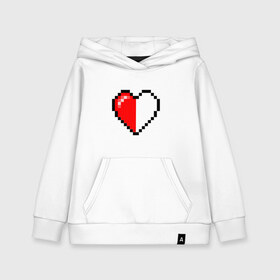 Детская толстовка хлопок с принтом Майнкрафт серце в Петрозаводске, 100% хлопок | Круглый горловой вырез, эластичные манжеты, пояс, капюшен | Тематика изображения на принте: minecraft | любовь | майнкрафт | пиксель | половинка | сердце