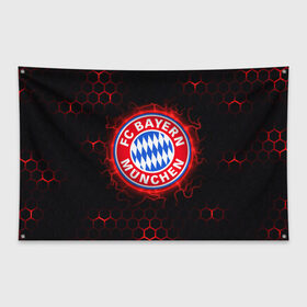 Флаг-баннер с принтом Бавария (футбольный клуб) в Петрозаводске, 100% полиэстер | размер 67 х 109 см, плотность ткани — 95 г/м2; по краям флага есть четыре люверса для крепления | bayern | bayern munchen | бавария | бавария мюнхен | мюнхенская бавария | спорт | футбол | футбольный клуб