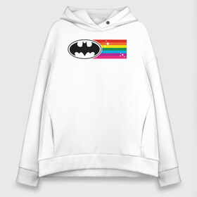 Женское худи Oversize хлопок с принтом Batman Rainbow Logo в Петрозаводске, френч-терри — 70% хлопок, 30% полиэстер. Мягкий теплый начес внутри —100% хлопок | боковые карманы, эластичные манжеты и нижняя кромка, капюшон на магнитной кнопке | batman | dc pride | justice league | pride | vdosadir | бэтмен | лига справедливости | прайд | радуга