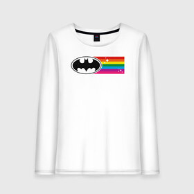 Женский лонгслив хлопок с принтом Batman Rainbow Logo в Петрозаводске, 100% хлопок |  | Тематика изображения на принте: batman | dc pride | justice league | pride | vdosadir | бэтмен | лига справедливости | прайд | радуга