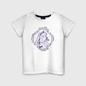 Детская футболка хлопок с принтом Sleeping Beauty в Петрозаводске, 100% хлопок | круглый вырез горловины, полуприлегающий силуэт, длина до линии бедер | aurora | disney princess | sleeping beauty | vdkimel | аврора | спящая красавица