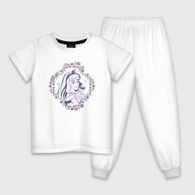 Детская пижама хлопок с принтом Sleeping Beauty в Петрозаводске, 100% хлопок |  брюки и футболка прямого кроя, без карманов, на брюках мягкая резинка на поясе и по низу штанин
 | aurora | disney princess | sleeping beauty | vdkimel | аврора | спящая красавица