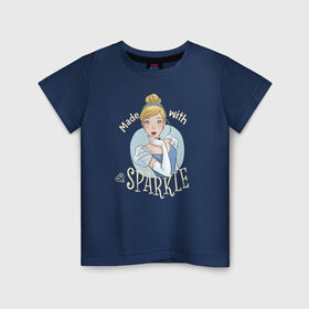 Детская футболка хлопок с принтом Золушка в Петрозаводске, 100% хлопок | круглый вырез горловины, полуприлегающий силуэт, длина до линии бедер | cinderella | disney princess | vdkimel | золушка