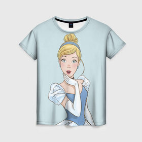 Женская футболка 3D с принтом Золушка в Петрозаводске, 100% полиэфир ( синтетическое хлопкоподобное полотно) | прямой крой, круглый вырез горловины, длина до линии бедер | cinderella | disney princess | vdkimel | золушка