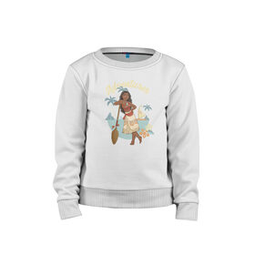 Детский свитшот хлопок с принтом Моана в Петрозаводске, 100% хлопок | круглый вырез горловины, эластичные манжеты, пояс и воротник | disney princess | moana | vdkimel | моана