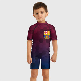 Детский купальный костюм 3D с принтом Barcelona в Петрозаводске, Полиэстер 85%, Спандекс 15% | застежка на молнии на спине | barcelona | barselona | futbol club | барса | барселона | лионель месси | люблю футбол | месси | сине гранатовые | фанат | фк барселона | форма | форма игроков | футбол | футбольный клуб | эмблема | эмблема клуба