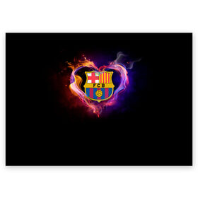 Поздравительная открытка с принтом Barcelona в Петрозаводске, 100% бумага | плотность бумаги 280 г/м2, матовая, на обратной стороне линовка и место для марки
 | barcelona | barselona | futbol club | барса | барселона | лионель месси | люблю футбол | месси | сине гранатовые | фанат | фк барселона | форма | форма игроков | футбол | футбольный клуб | эмблема | эмблема клуба