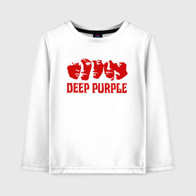 Детский лонгслив хлопок с принтом Deep Purple в Петрозаводске, 100% хлопок | круглый вырез горловины, полуприлегающий силуэт, длина до линии бедер | deep purple | альбом | гловер | группа | дееп | деп | ди | дип | диперпл | дипперпл | иэн гиллан | иэн пэйс | лого | логотип | метал | морс | пепл | перпл | прогрессивный | психоделический | рок | символ | хард