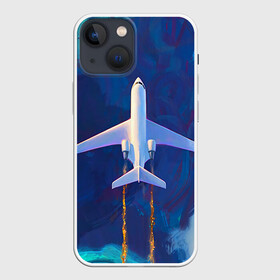 Чехол для iPhone 13 mini с принтом Самолёт на небе в Петрозаводске,  |  | abstract | air | art | fire | sky | самолёт на небе
