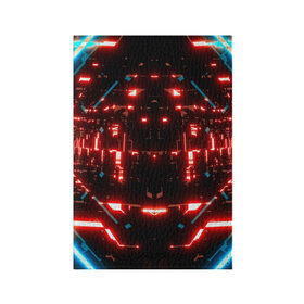 Обложка для паспорта матовая кожа с принтом Neon Lights в Петрозаводске, натуральная матовая кожа | размер 19,3 х 13,7 см; прозрачные пластиковые крепления | blue | cyberpunk2077 | girl | neon | неон | неоновая