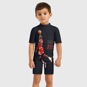 Детский купальный костюм 3D с принтом MICHAEL JORDAN в Петрозаводске, Полиэстер 85%, Спандекс 15% | застежка на молнии на спине | jordan | michael | michael jordan | nba | баскетбол | баскетболист | джордан | защитник | майкл | майкл джордан | нба