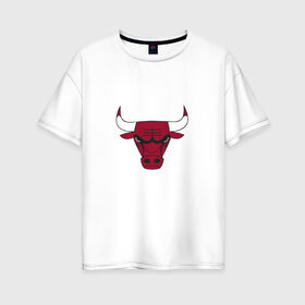 Женская футболка хлопок Oversize с принтом Chicago Bulls в Петрозаводске, 100% хлопок | свободный крой, круглый ворот, спущенный рукав, длина до линии бедер
 | jordan | michael | michael jordan | баскетбол | джордан | майкл | стиль