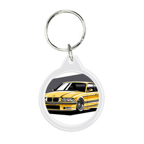 Брелок круглый с принтом BMW E36 в Петрозаводске, пластик и полированная сталь | круглая форма, металлическое крепление в виде кольца | Тематика изображения на принте: bmw | e36 | арт машина | бмв | быстрая машина | красивая машина | машина