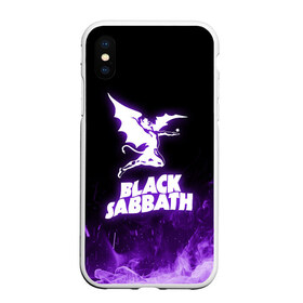 Чехол для iPhone XS Max матовый с принтом Black Sabbath NEON в Петрозаводске, Силикон | Область печати: задняя сторона чехла, без боковых панелей | black sabbath | hard rock | heavy metal | purple | блэк сабат | группы | метал | музыка | оззи осборн | рок | фиолетовый | хард рок | хэви метал