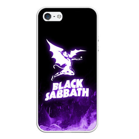 Чехол для iPhone 5/5S матовый с принтом Black Sabbath NEON в Петрозаводске, Силикон | Область печати: задняя сторона чехла, без боковых панелей | black sabbath | hard rock | heavy metal | purple | блэк сабат | группы | метал | музыка | оззи осборн | рок | фиолетовый | хард рок | хэви метал