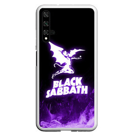 Чехол для Honor 20 с принтом Black Sabbath NEON в Петрозаводске, Силикон | Область печати: задняя сторона чехла, без боковых панелей | black sabbath | hard rock | heavy metal | purple | блэк сабат | группы | метал | музыка | оззи осборн | рок | фиолетовый | хард рок | хэви метал