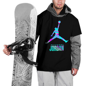 Накидка на куртку 3D с принтом Jordan в Петрозаводске, 100% полиэстер |  | jordan | michael | nba | баскетбол | джорданмайкл | игра | легенда | майкл джордан | мяч | неон | футбол